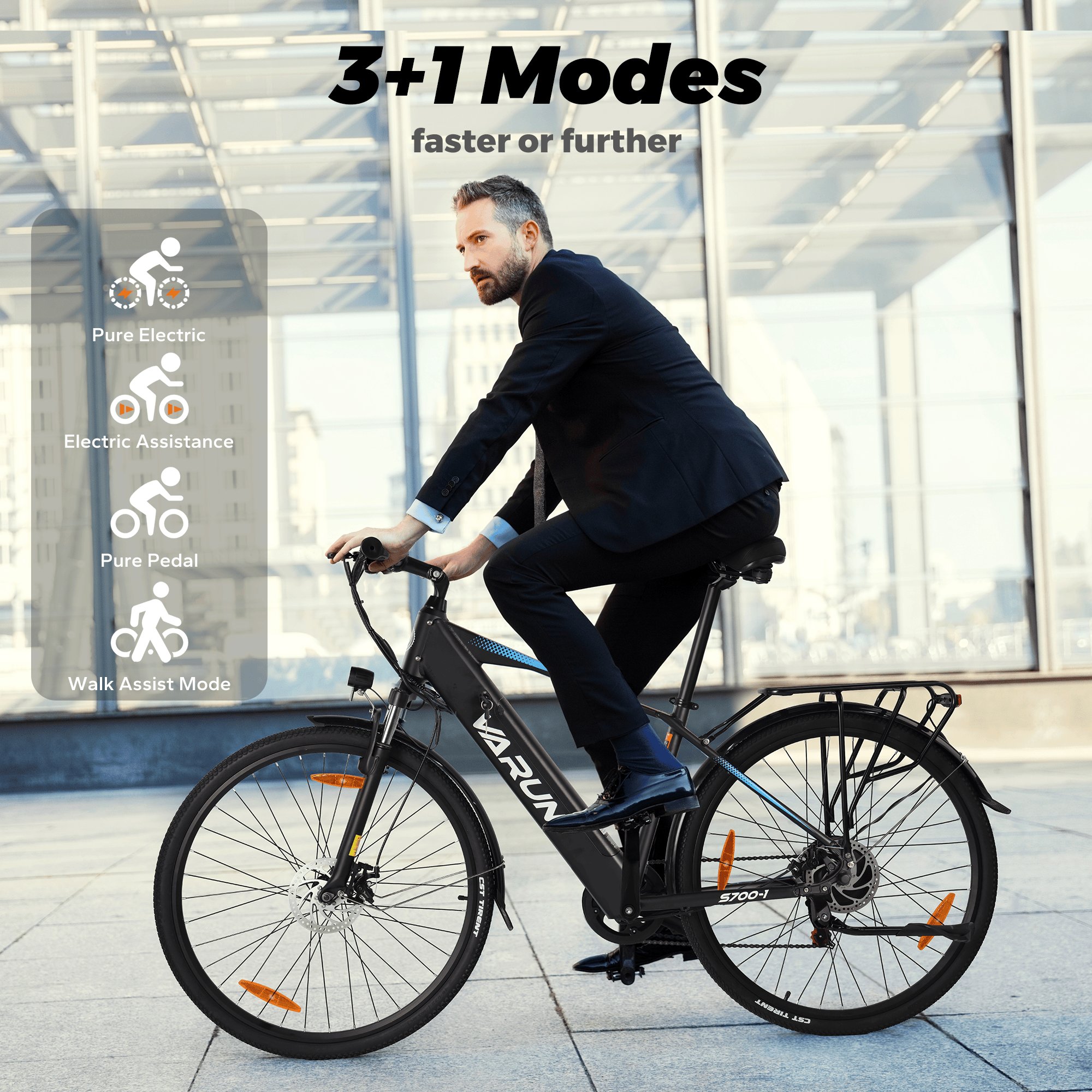 High Quality 700C Electric Hybrid Bike 48V 500W SHIMANO 7 Speed Electric City Bicycle EU UK Stock Aluminium Intergrated Ebike