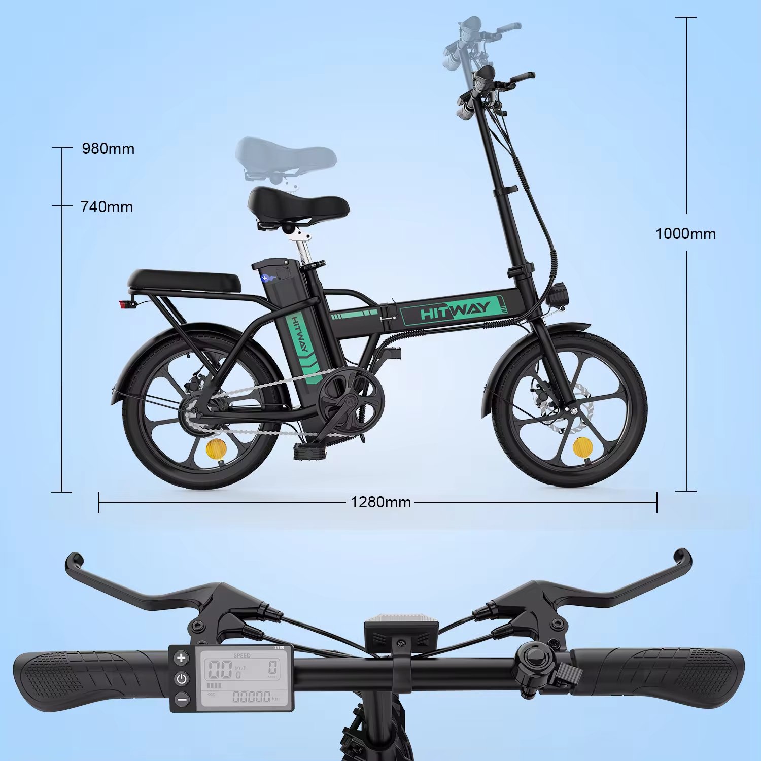 7 Speed 16inch Tire 25km/h 36V/8.4AH Portable Lithium Battery Road City E-bike Electric Folding Bike