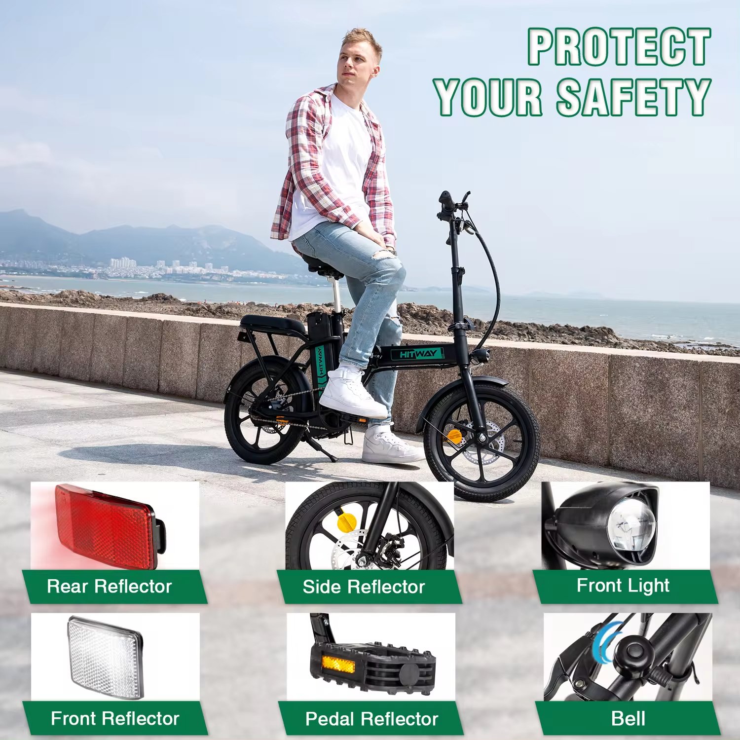 7 Speed 16inch Tire 25km/h 36V/8.4AH Portable Lithium Battery Road City E-bike Electric Folding Bike