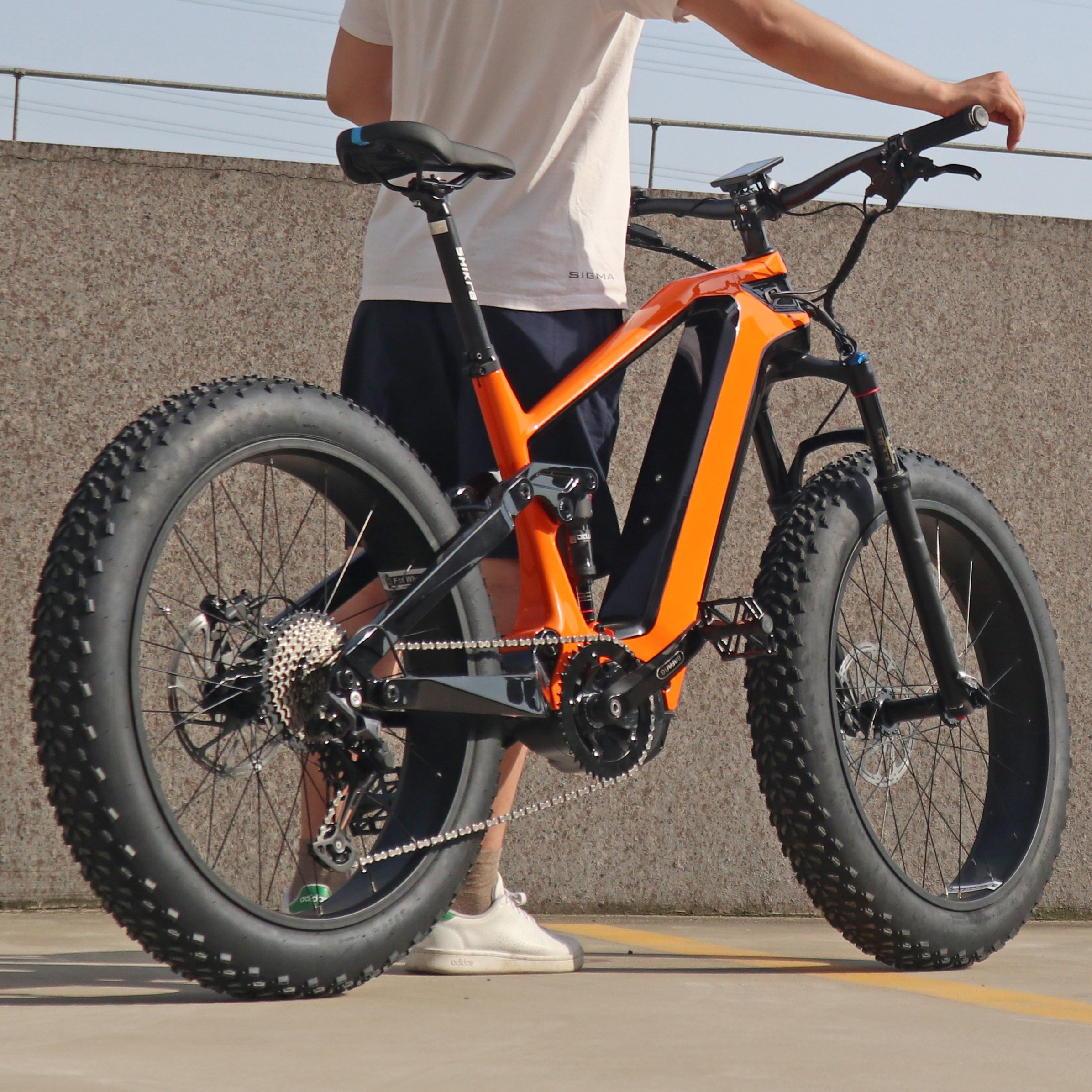 Carbon Fibre Velo Electrique with Mid Drive Motor Ebike 26 Mountain Bike 52V Battery Bafang 1000W