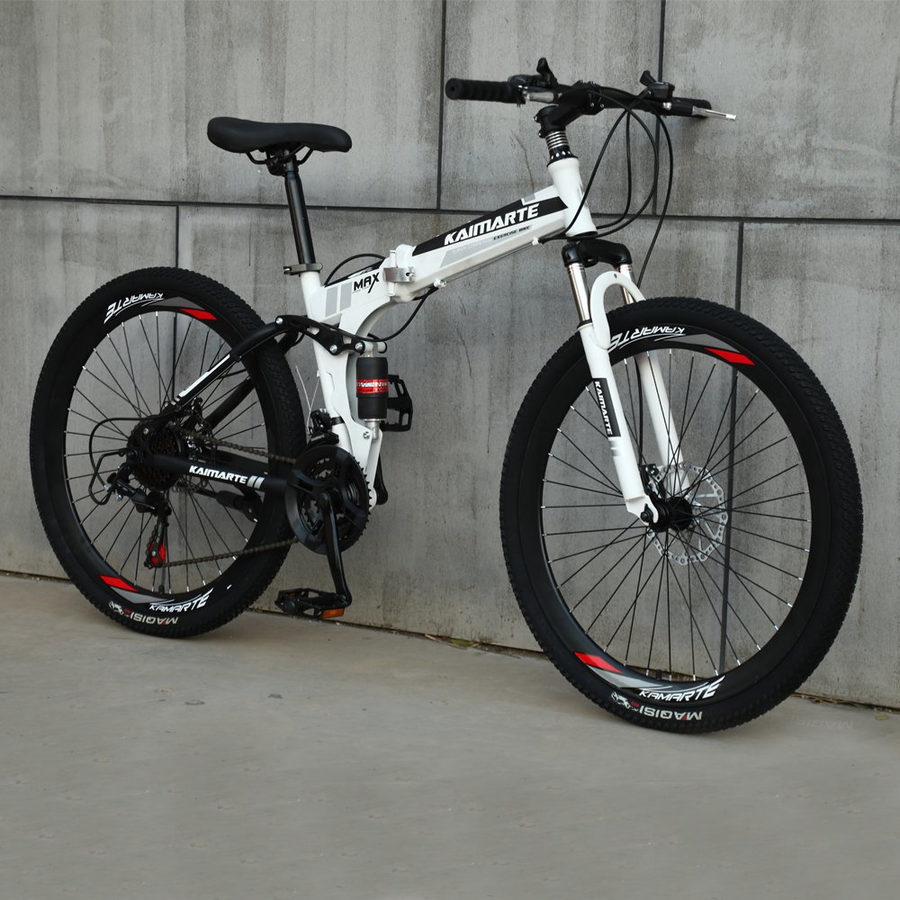 folding bicycle 26 inch high carbon steel frame 21/24/27-speed double disc brake road mountain bike for unisex