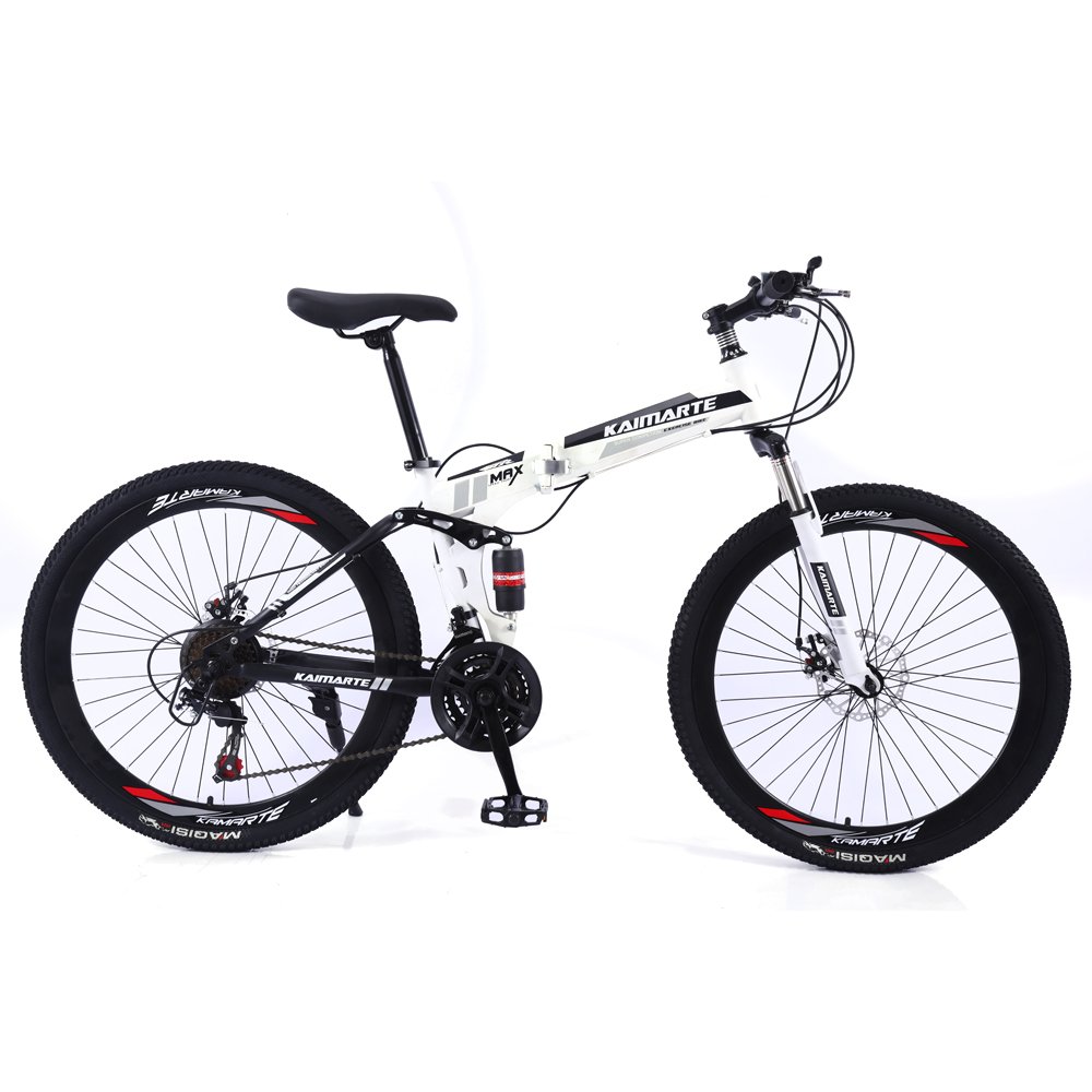 folding bicycle 26 inch high carbon steel frame 21/24/27-speed double disc brake road mountain bike for unisex