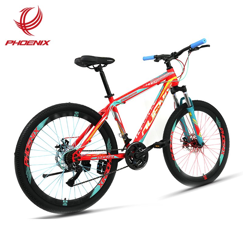 Phoenix MTB Bicycle steel frame 24 speed Disc Brake Suspension Fork With Lock Aluminum Alloy Rim MTB Bicycle Adult Mountain Bike