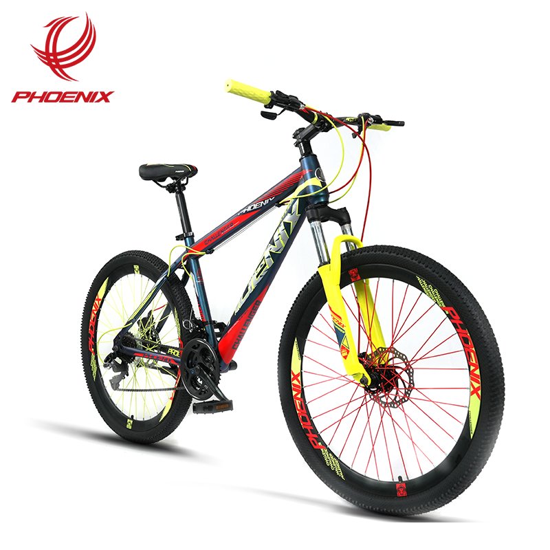 Phoenix MTB Bicycle steel frame 24 speed Disc Brake Suspension Fork With Lock Aluminum Alloy Rim MTB Bicycle Adult Mountain Bike
