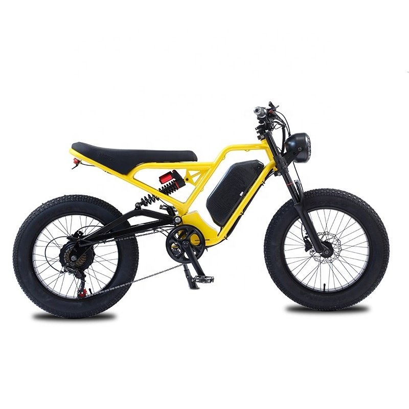 High Configurated Akez Cafe Racer Electric Dirt Pit Mountain E Bike 1500W Fat Tires Ebike Electric Cruiser Adult