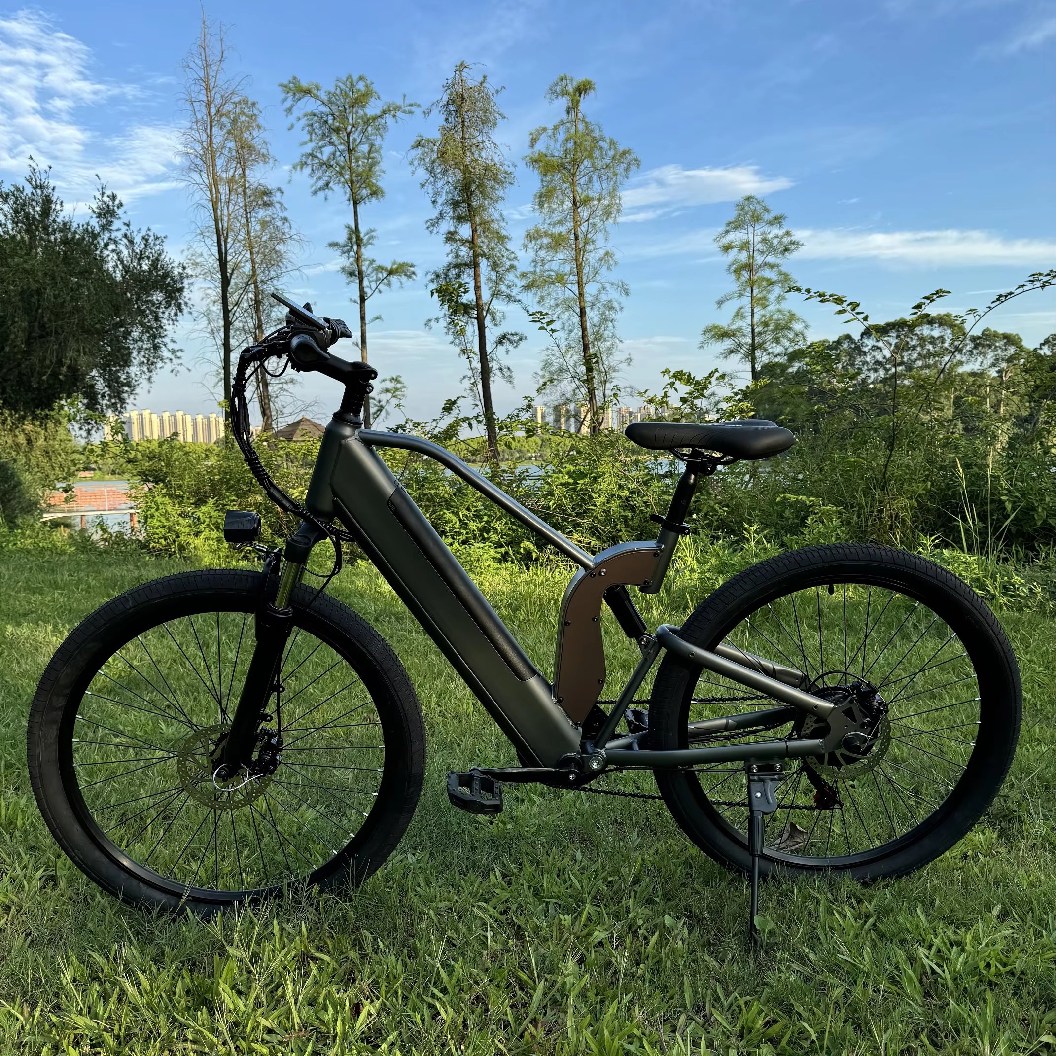 ADN-G350-1 36V8AH electric bicycle 350W rear hub motor 7 speed adults city ebike 26*2.4 tire Iron frame electric commuting bike