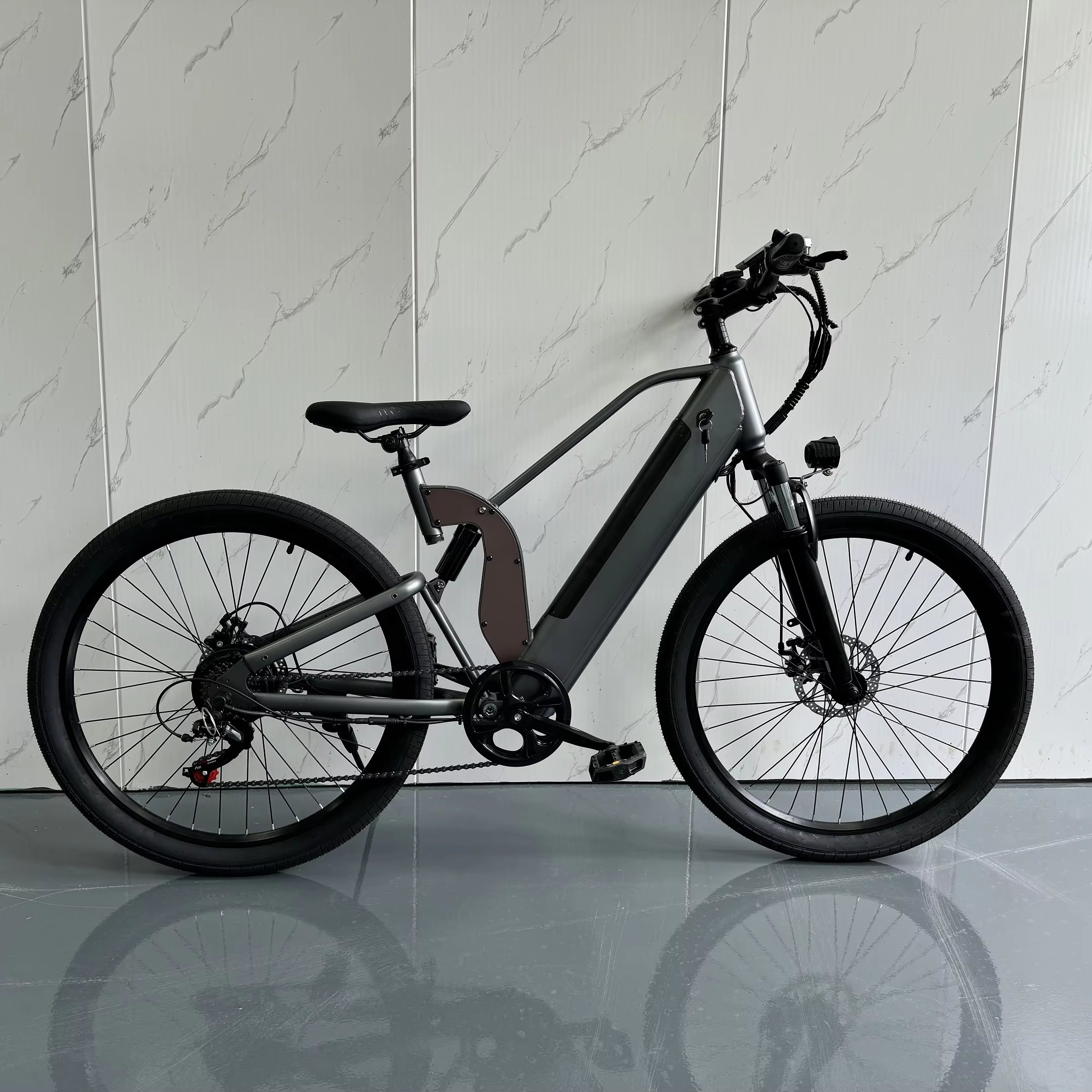 ADN-G350-1 36V8AH electric bicycle 350W rear hub motor 7 speed adults city ebike 26*2.4 tire Iron frame electric commuting bike