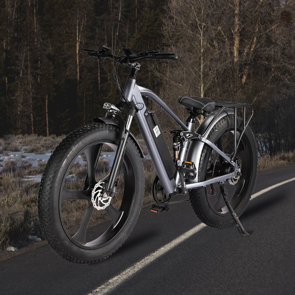 bisikileta elektrika 26*4.0 Fat Tire Rear Hub Motor electric mountain bike full suspension