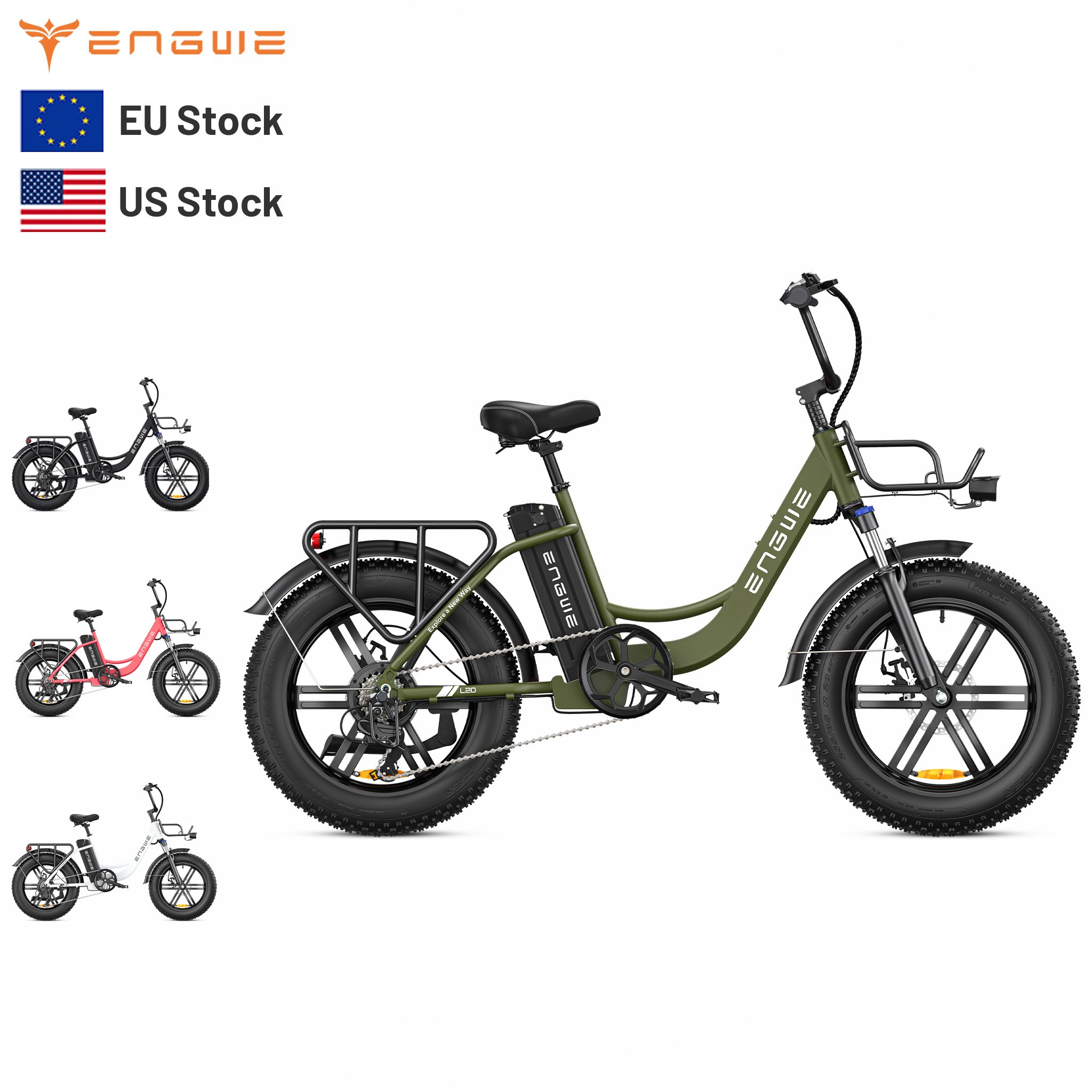 ENGWE L20 EU Stock 250W Electric Fat Bike 48V 13Ah Adult Electric Bike 20 inch Road Bicycle