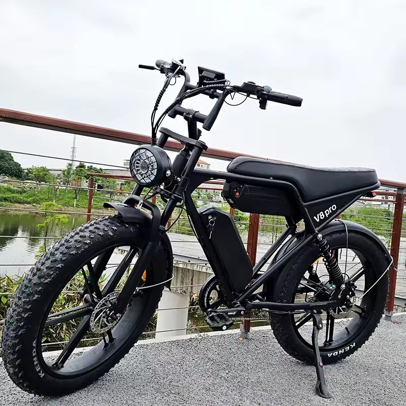 2024 Hot Selling Electric Bike V8pro Plus Fat Tire E bike Long Range Seat 20inch 24inch 750W 1000W Electric City Bike