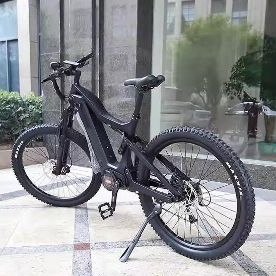 Joyebikes double suspension 48v 1000w Mountain E Bike with carbon fiber frame