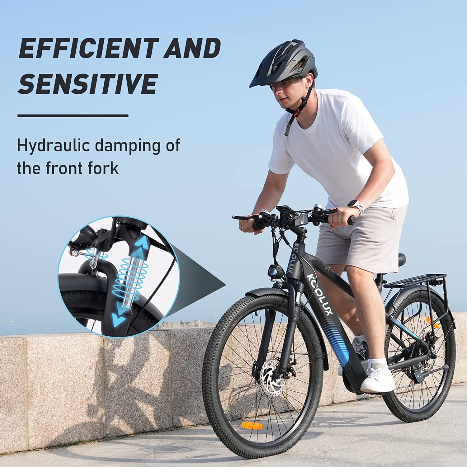 KOOLUX Electric Mountain Bicycle Foldable Electric Two Wheels City Bike EU US Warehouse E Bike for Teenagers Adult Fashion