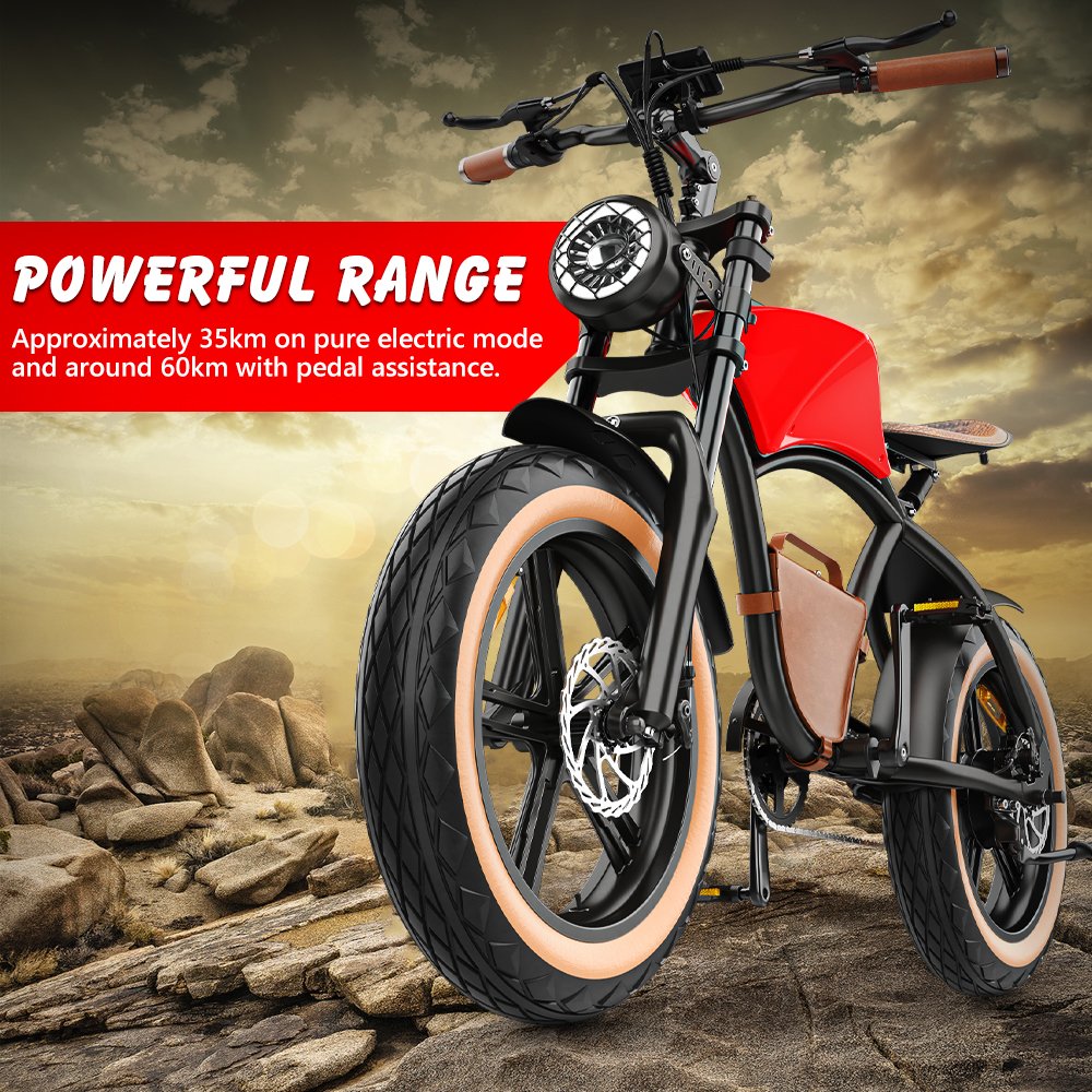 UL2849 Electric Hybrid Bike 48v Hidoes B10 Beach Fat Tire E-Bike Retro 1000w Electric Bicycle with Single Speed Emtb Model
