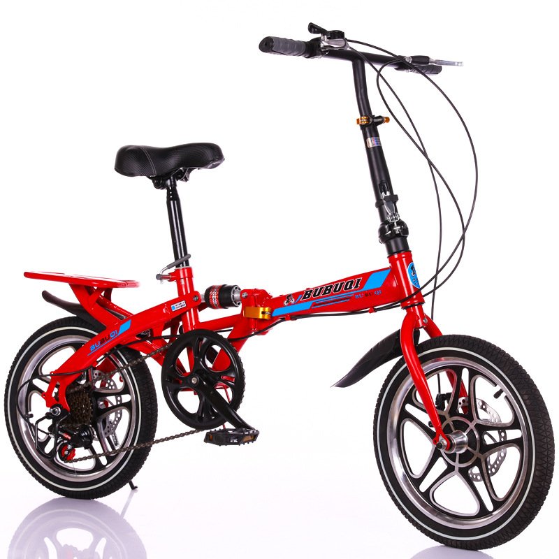 Folding Bicycle Portable Mini Small Adult Men's and Women's Shock-absorbing Bikes 12 Steel Aluminum Alloy HS NMY 3 6 Speed 1.2
