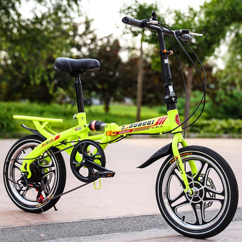 Folding Bicycle Portable Mini Small Adult Men's and Women's Shock-absorbing Bikes 12 Steel Aluminum Alloy HS NMY 3 6 Speed 1.2