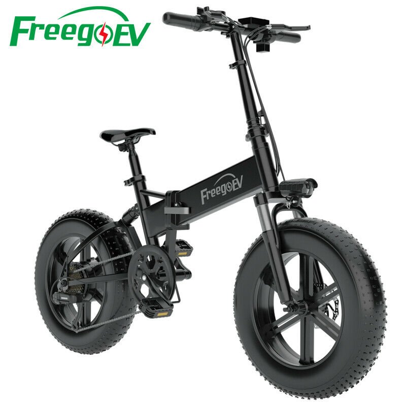 Us Warehouse 20 Inch 1000w 10.4ah Long Range Full Suspension Fat Tire Folding Electric Mountain Bike