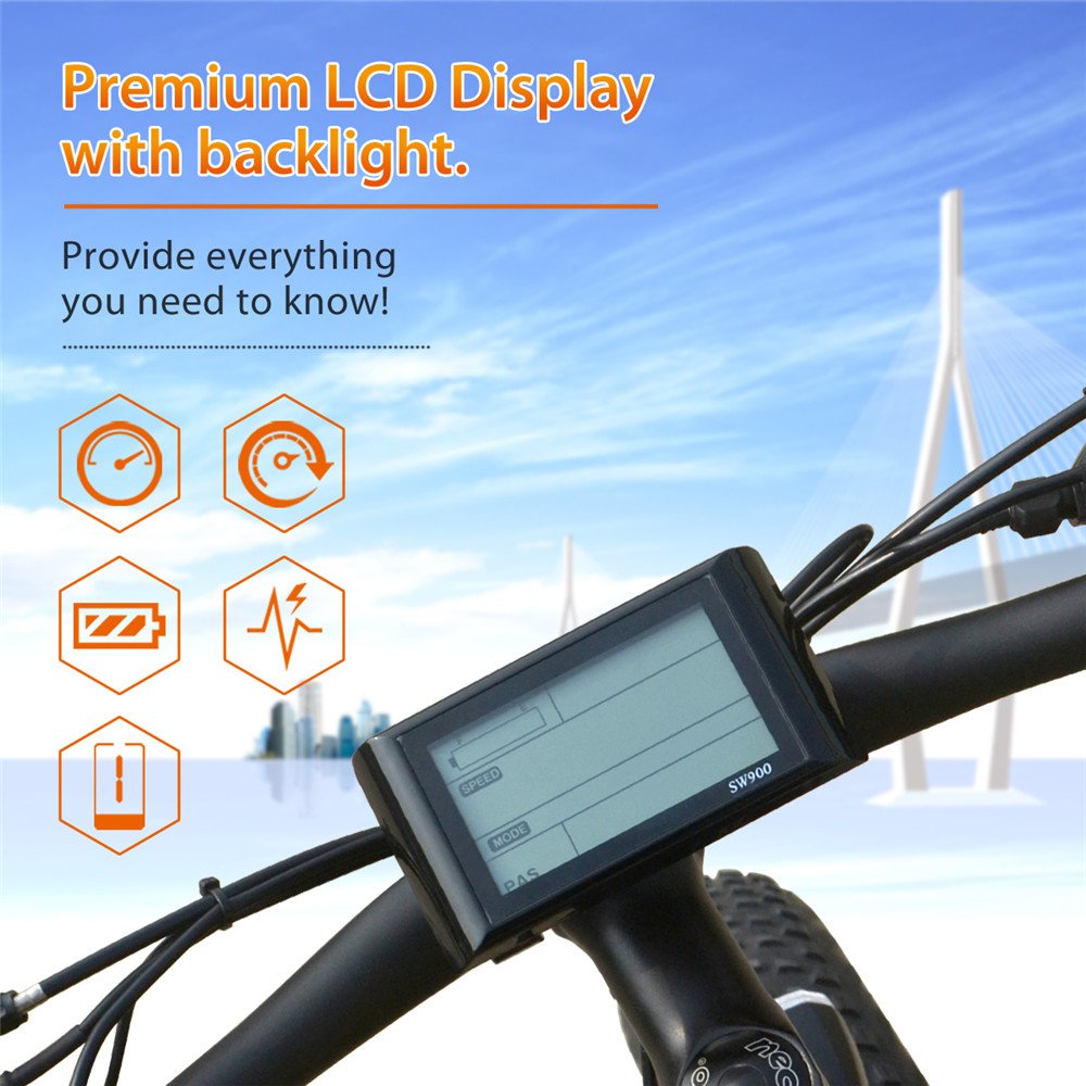 Vtuvia LCD Display 250W 750W 36V 48V 45km/h Max Speed mountain electric bicycle fat tire e bike with Shimano Derailleur