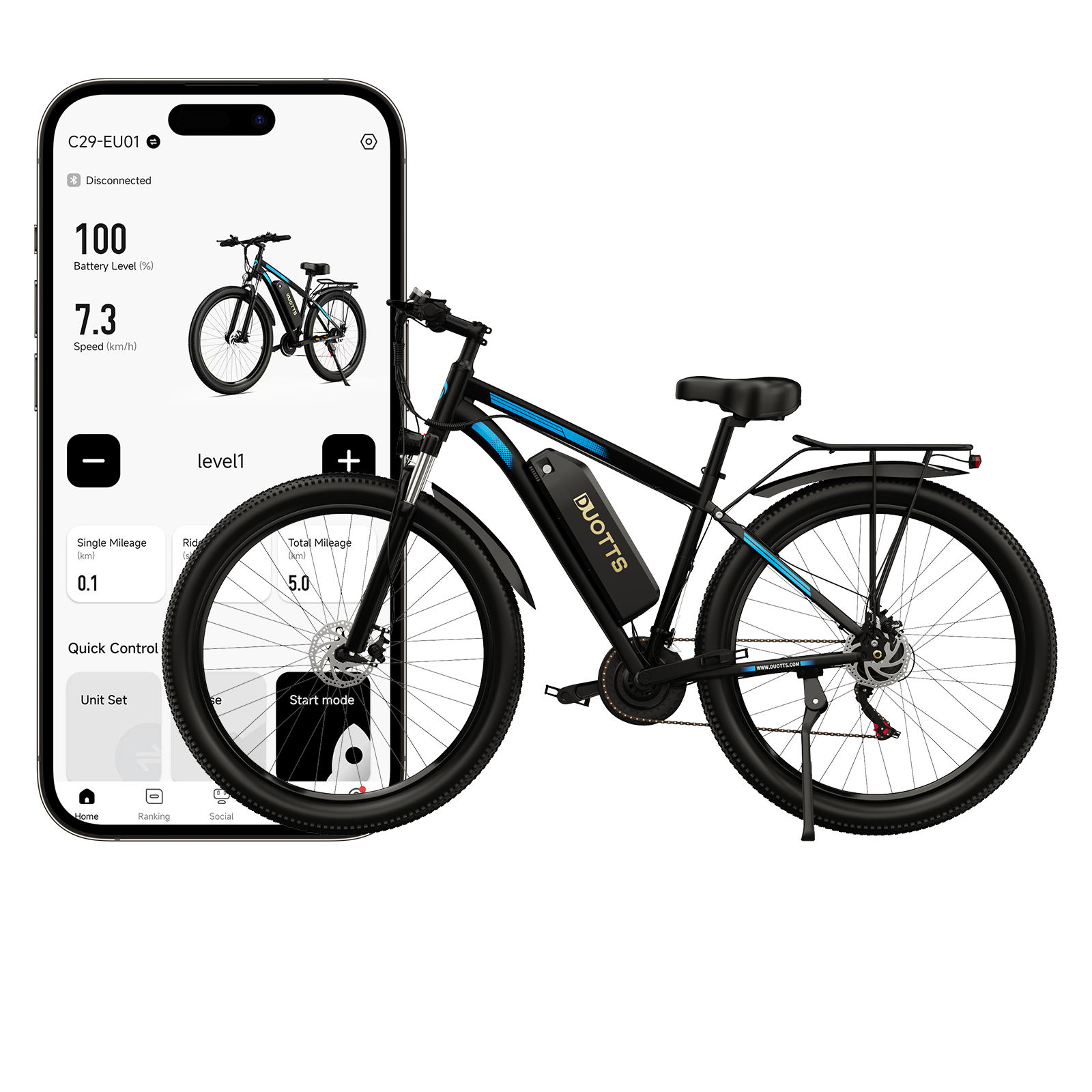Eu Warehouse Hot Sale 29-Inch 750W Electric Bicycle Road Bike High Cost-Performance Factory DUOTTS C29