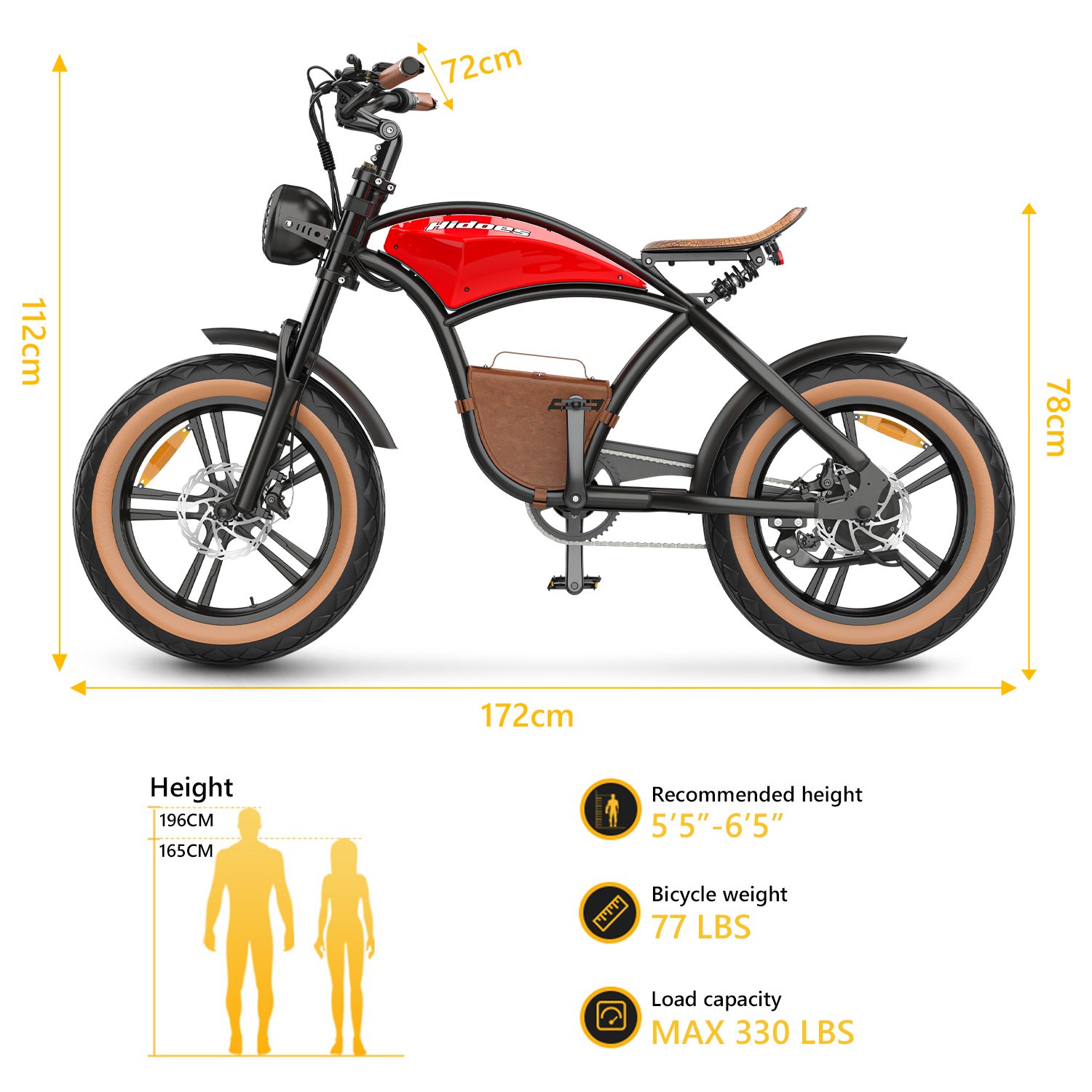 2024 Electric Bike Ready Stock Electrically Mountain Fatbike Hidoes B10 Cheap 20inch Fat Tire Ebike Electric Bike