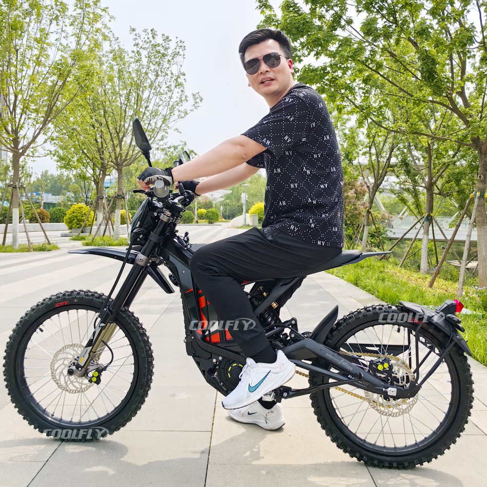 COOLFLY electric dirt bike 19inch off road 60v 6000w central motor full suspension surron light bee ebike