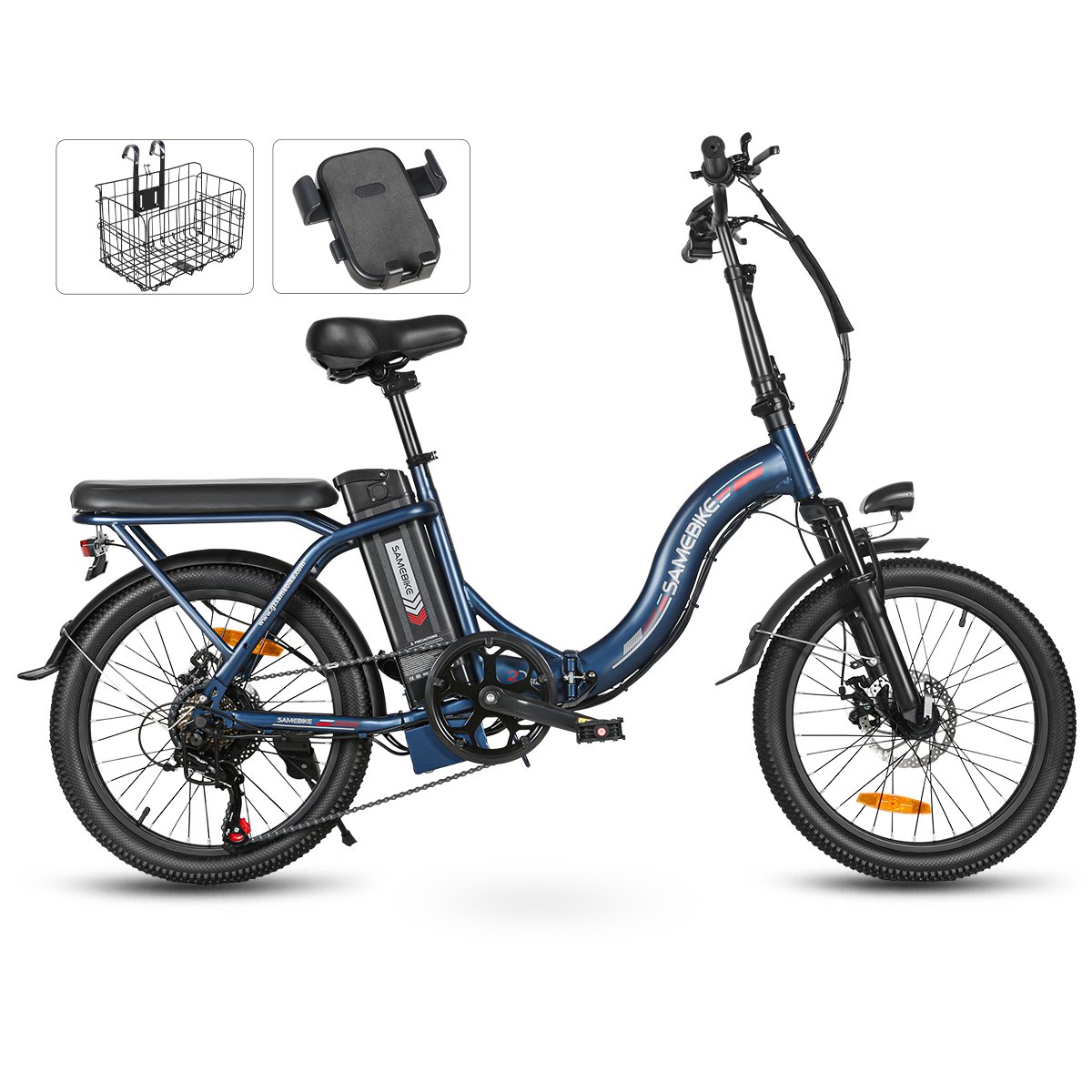 SAMEBIKE 2024 CY20 350W 36V 12Ah Foldable Electric City Bicycle 20-Inch New 2024 Model 36V Lithium Battery ebike