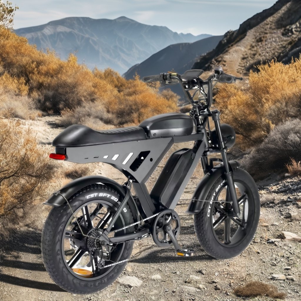 500W Retro Electric Moped Bicycle Enduro Ebike 48V 73 Electric Fat Tire 13AH Battery V30 Model 2000W Rear Hub Disc Hydraulic
