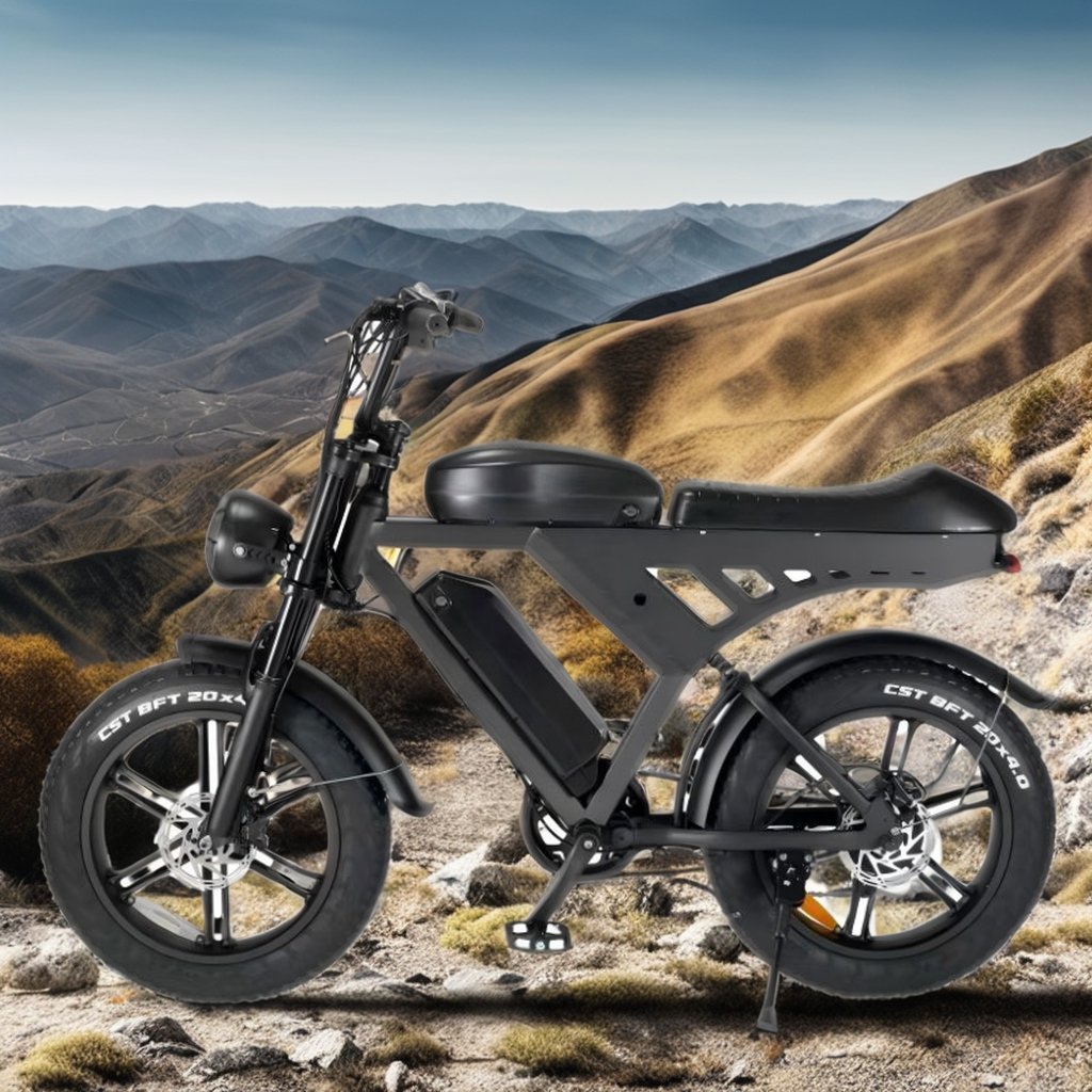 500W Retro Electric Moped Bicycle Enduro Ebike 48V 73 Electric Fat Tire 13AH Battery V30 Model 2000W Rear Hub Disc Hydraulic