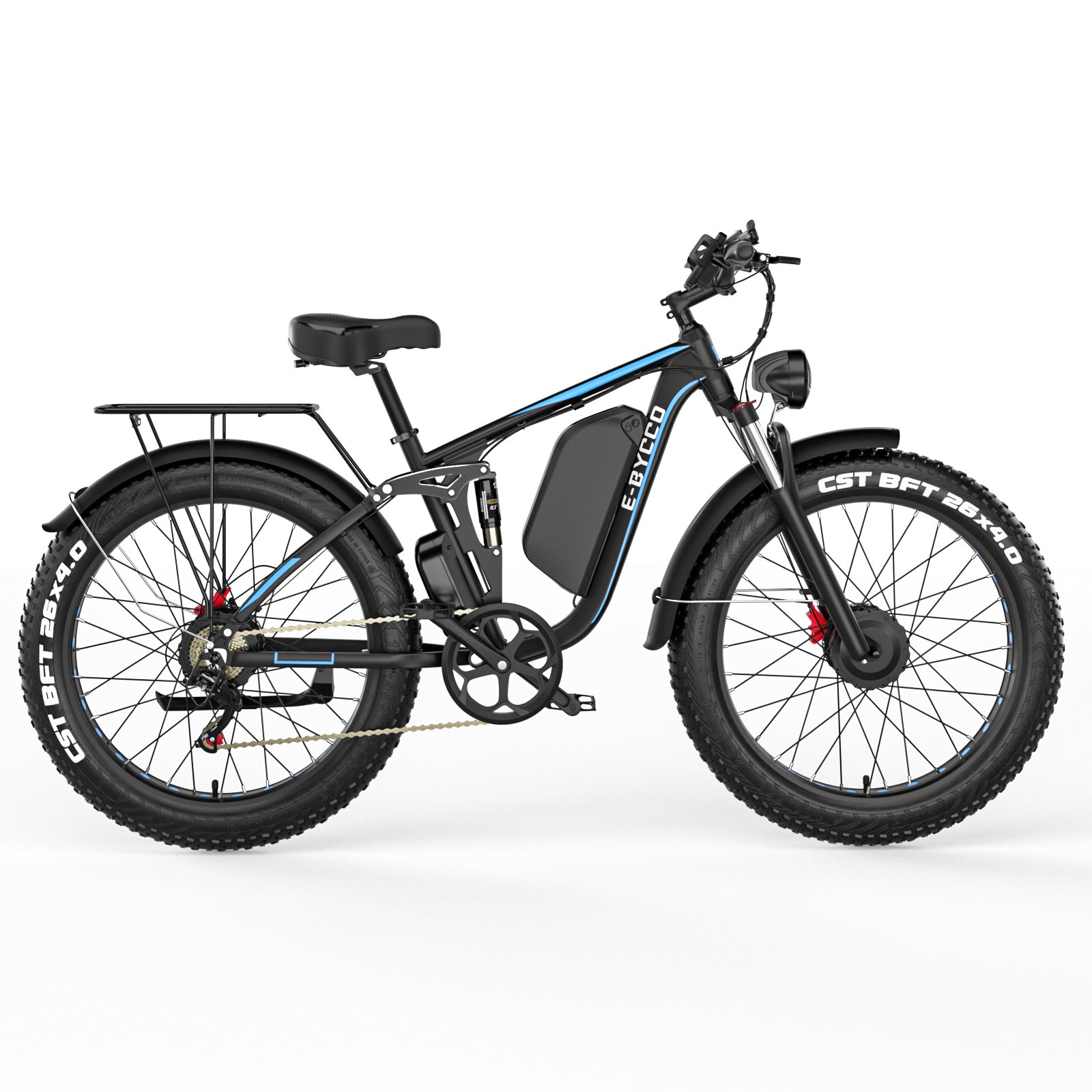 EU STOCK 26 inch Dual motor electrical fat bike 80km range full suspension electric mountain bike