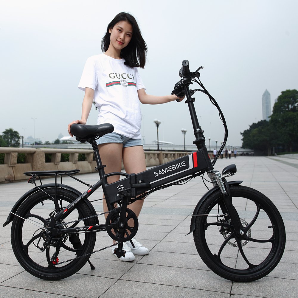 SAMEBIKE 1 year warranty 20 inch light and portable 350w power foldable city removable battery electric bike
