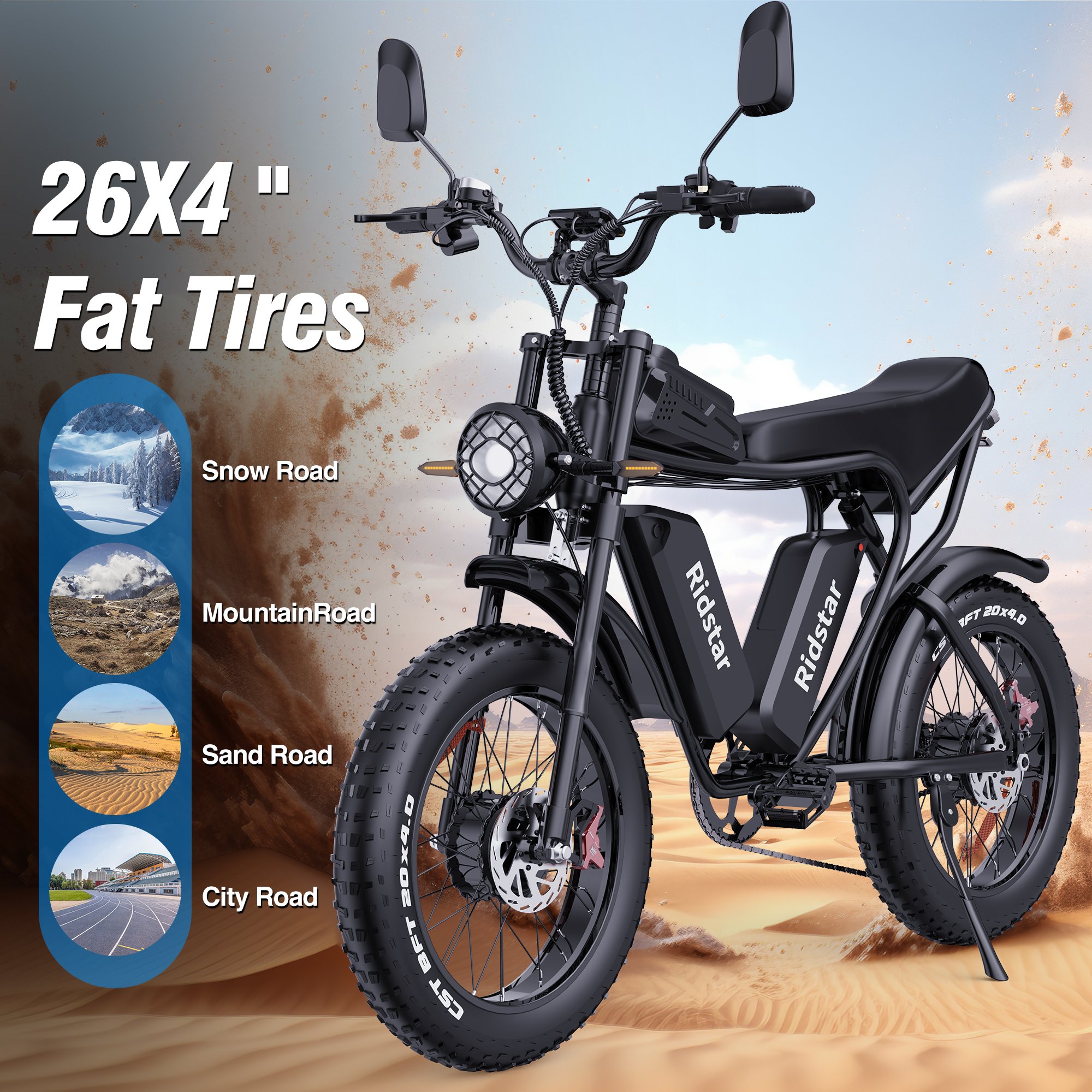 New Style 20 Inch 1000W Rechargeable Electric City Bike Powerful Adult Electric Fat Tire E Bicycle Lithium Aluminum Tube
