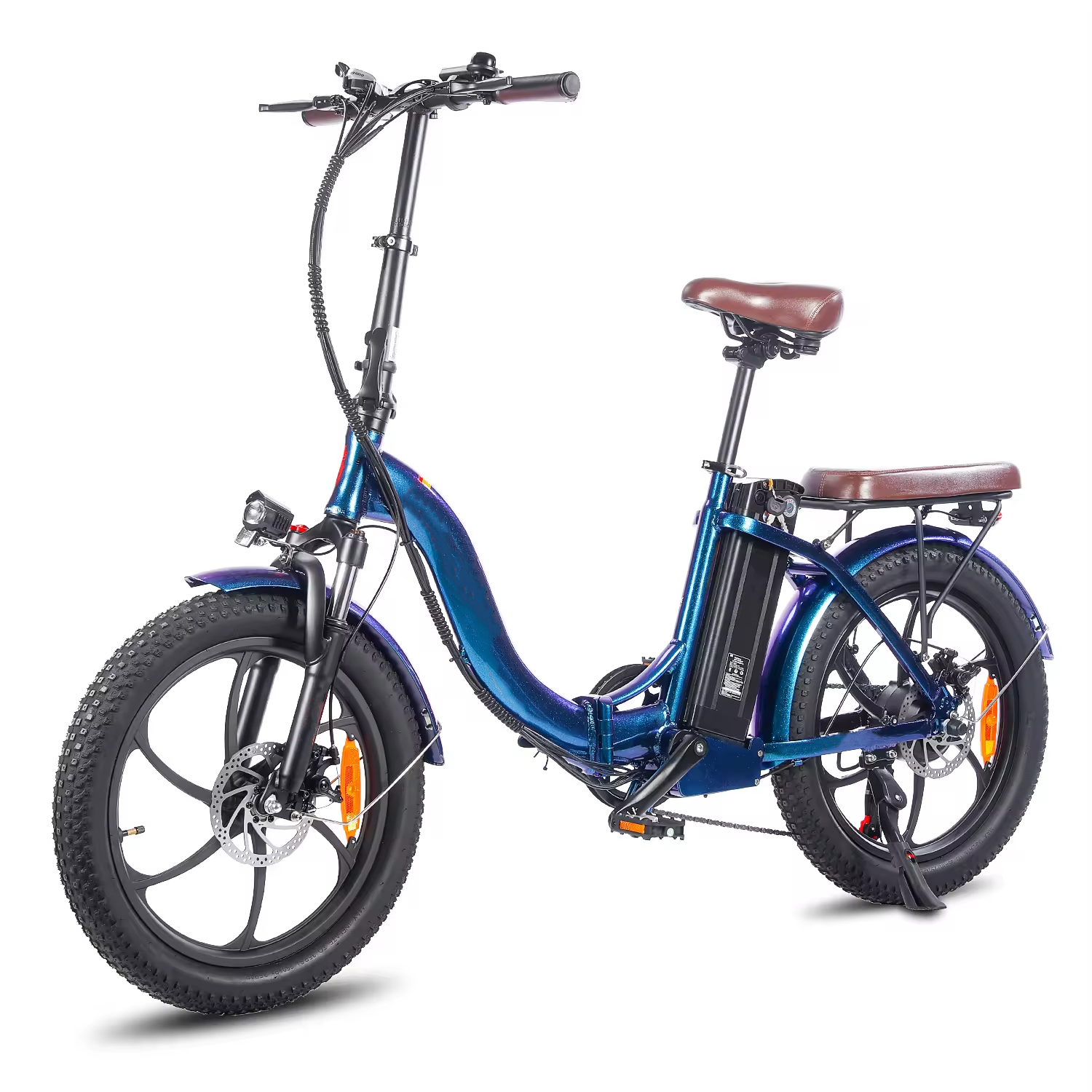 20 Inch Front Suspension Electric Bicycle 350W Folding Ebike With 48V 13Ah Lithium Battery 20x3.0 Fat Tire City Electric Bike