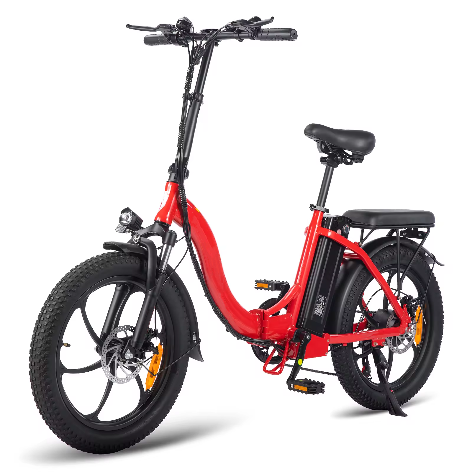 20 Inch Front Suspension Electric Bicycle 350W Folding Ebike With 48V 13Ah Lithium Battery 20x3.0 Fat Tire City Electric Bike