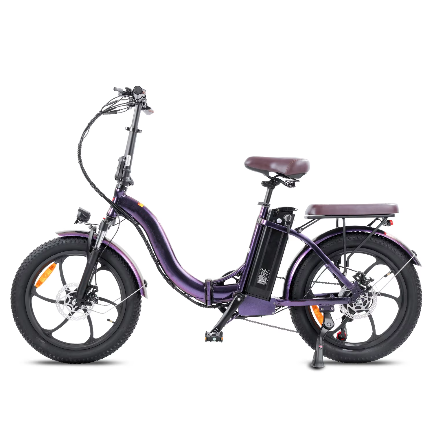 20 Inch Front Suspension Electric Bicycle 350W Folding Ebike With 48V 13Ah Lithium Battery 20x3.0 Fat Tire City Electric Bike