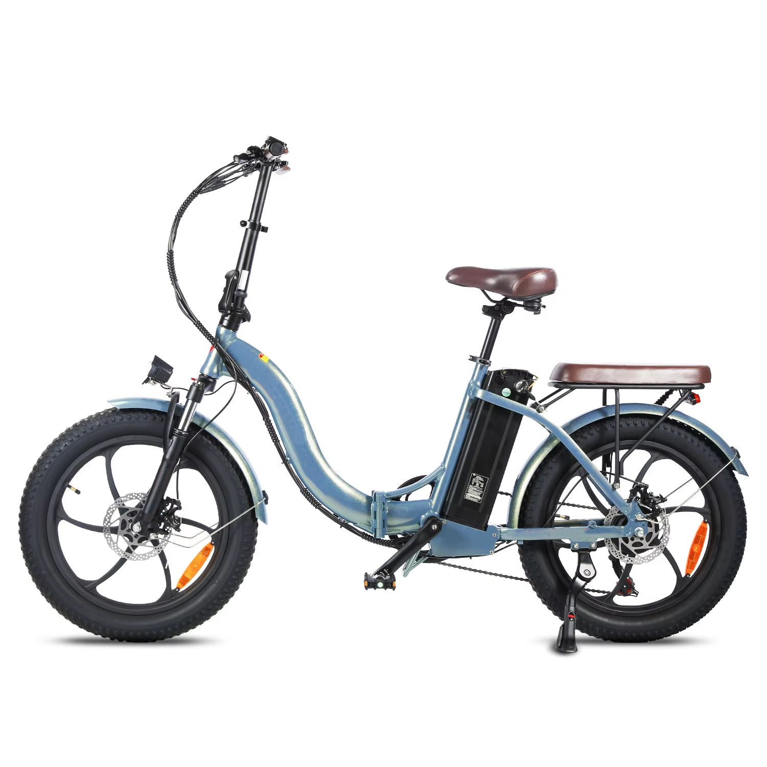 20 Inch Front Suspension Electric Bicycle 350W Folding Ebike With 48V 13Ah Lithium Battery 20x3.0 Fat Tire City Electric Bike
