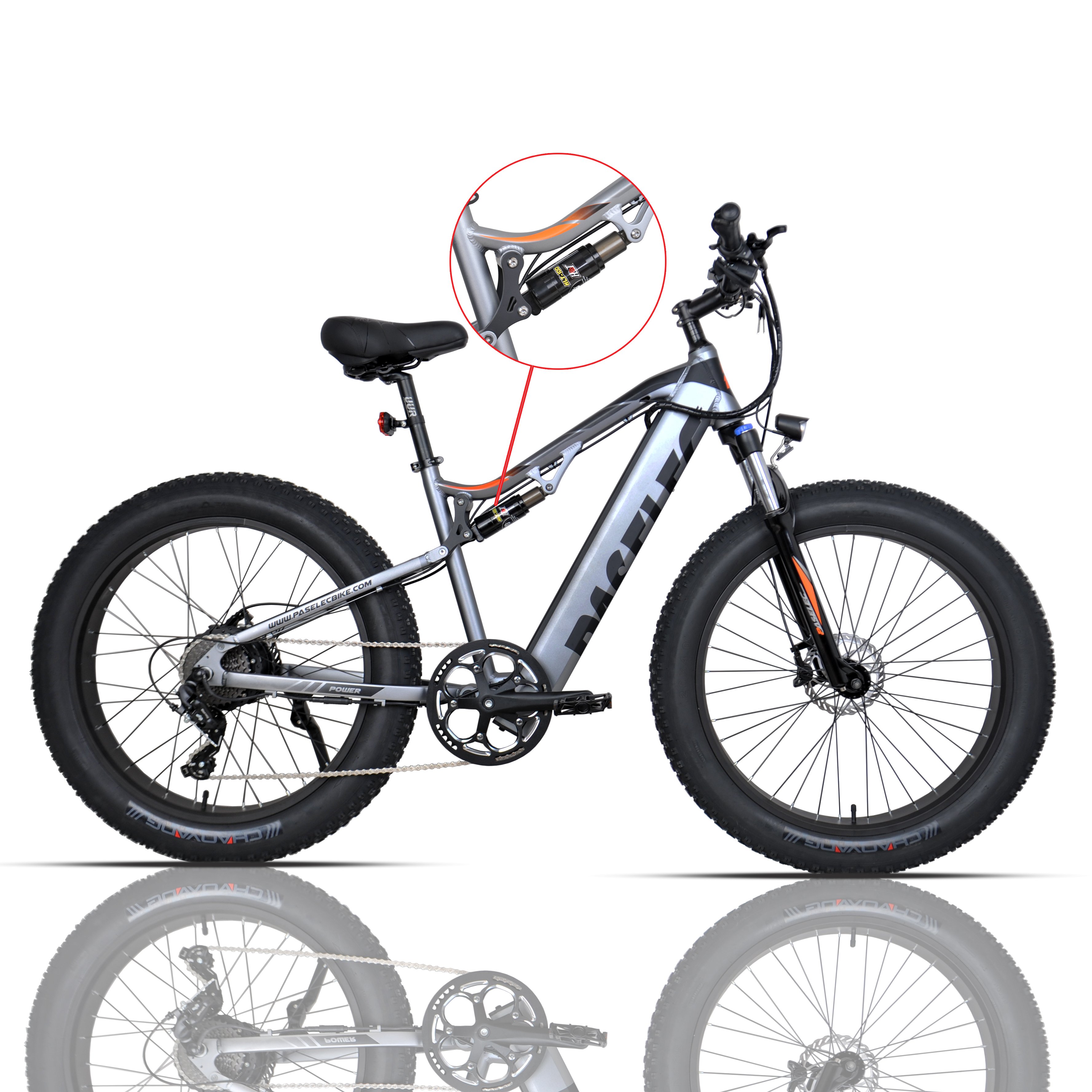 PASELEC E-bike GS9 Plus Electric Mountain Bicycle 26inch 750W Bike 4.0 inch Fat Tire