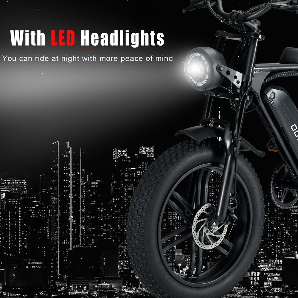 20 Inch Retro Adult 500w 48V Brushless Motor High Carbon Steel Frame Country Fat Tire Electric Bike