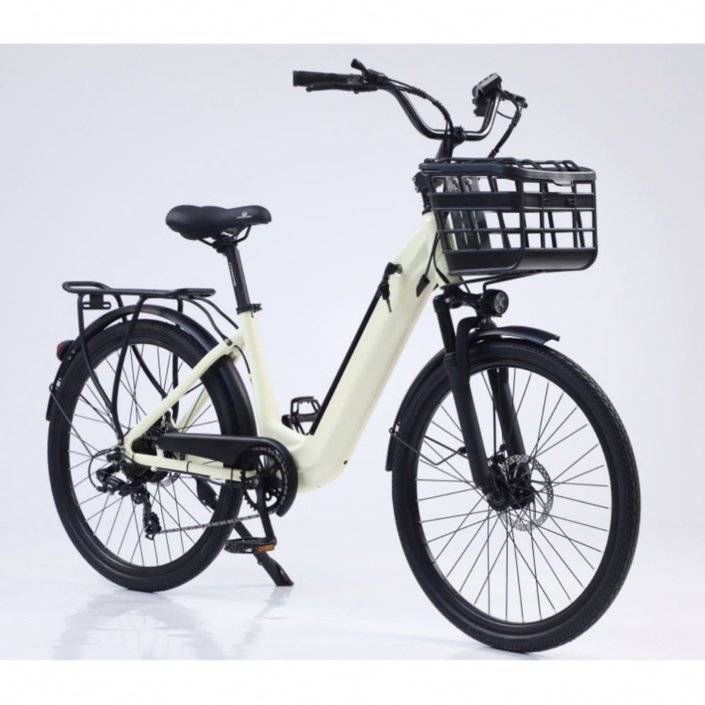 26-Inch New Model Electric City Bike Adults 48V 250W 7 Speed Gears Disc Brake Foldable E-Bike Lithium Battery Sensor Features