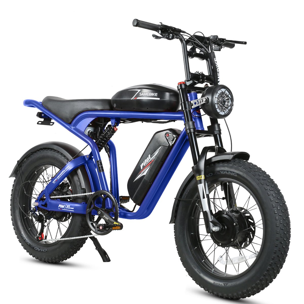 2024 China factory wholesale SAMEBIKE Electric Mountain Bike with 2000W 48V32AH battery full suspension brake tail lights