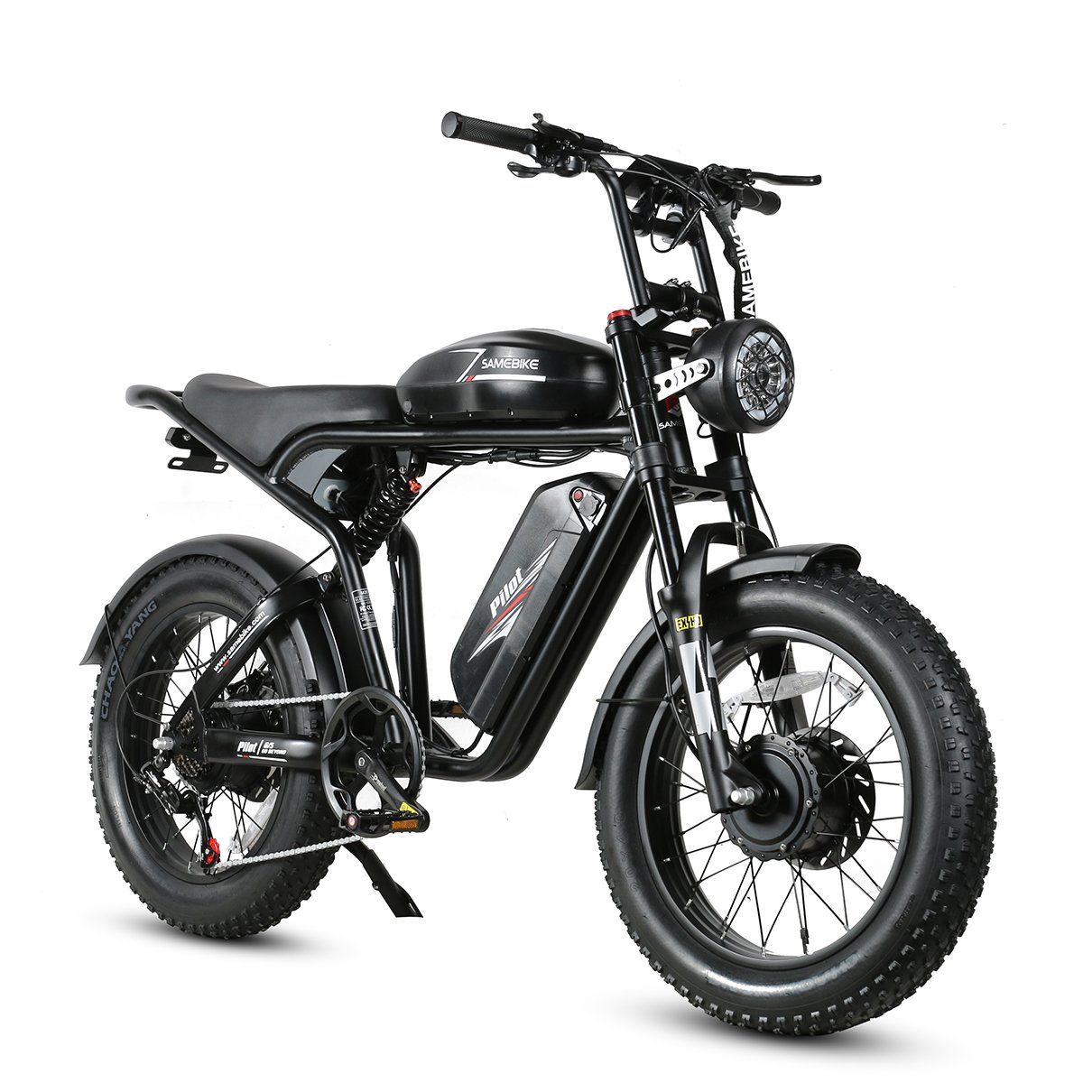 2024 China factory wholesale SAMEBIKE Electric Mountain Bike with 2000W 48V32AH battery full suspension brake tail lights