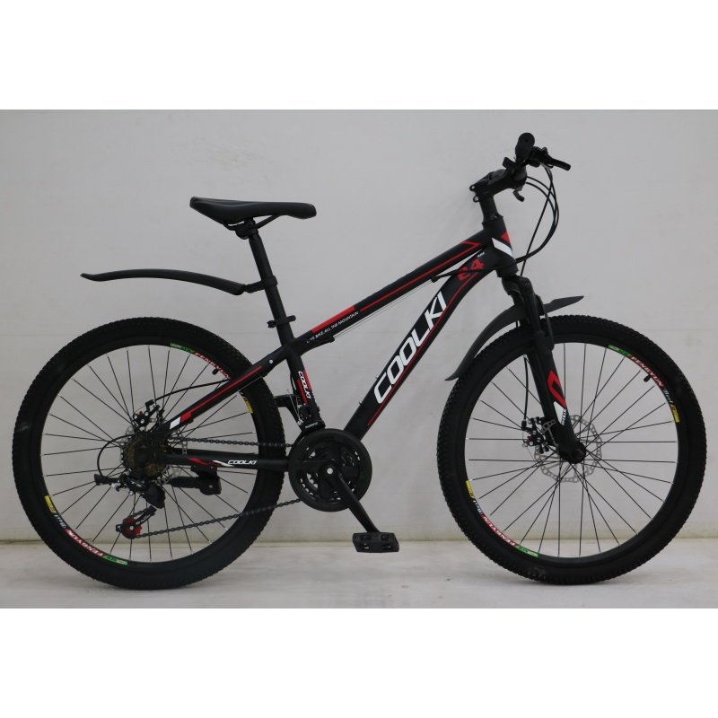 24inch mountain bicycle steel frame with mudguard Full suspension students pupil mountain bike