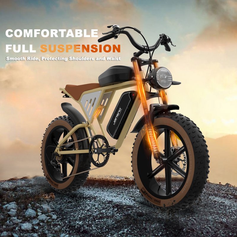 JANSNO X70 electric bike 20 inch fat tire road all terrain electric mountain bike 750W 30MPH Dual Lithium battery cargo ebike
