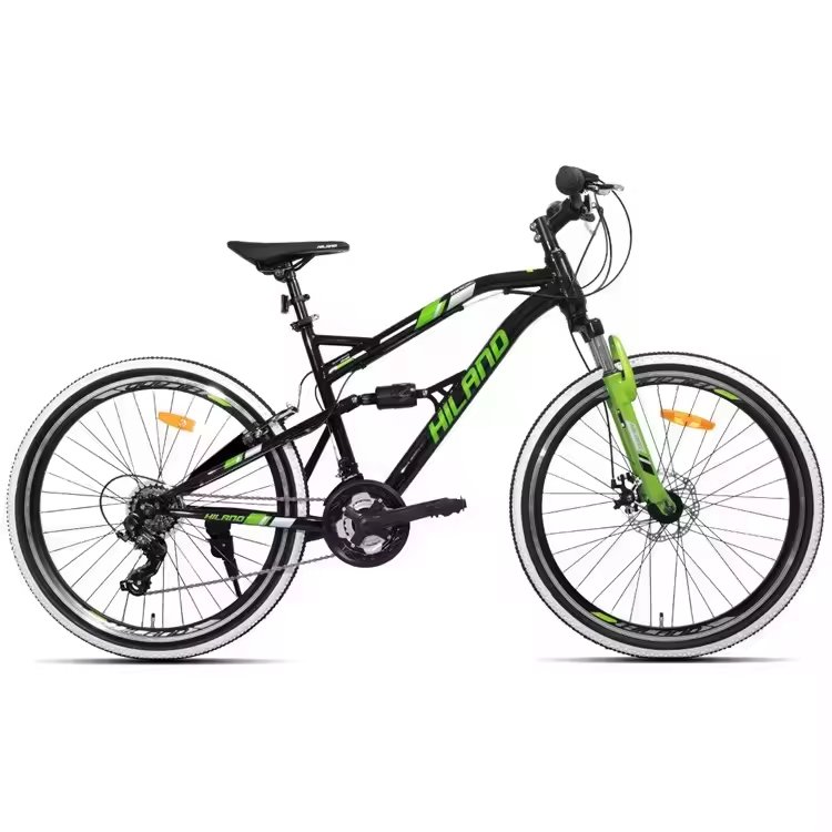 JOYKIE HILAND 21speed 26 inch full suspension with Front Disc Brake and Rear V Brake mountain bike steel mtb bicycle