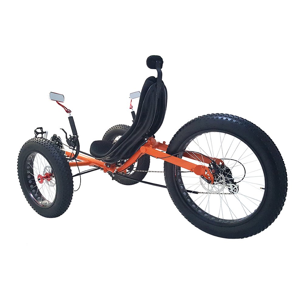 Wholesale Outdoor Pedal Leisure Adults Mountain Beach Sporting Big Powered Fat Bike Recumbent Tricycle