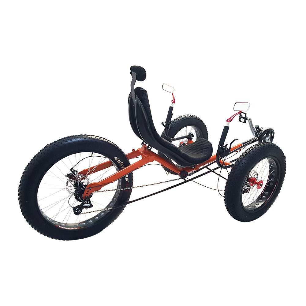 Wholesale Outdoor Pedal Leisure Adults Mountain Beach Sporting Big Powered Fat Bike Recumbent Tricycle