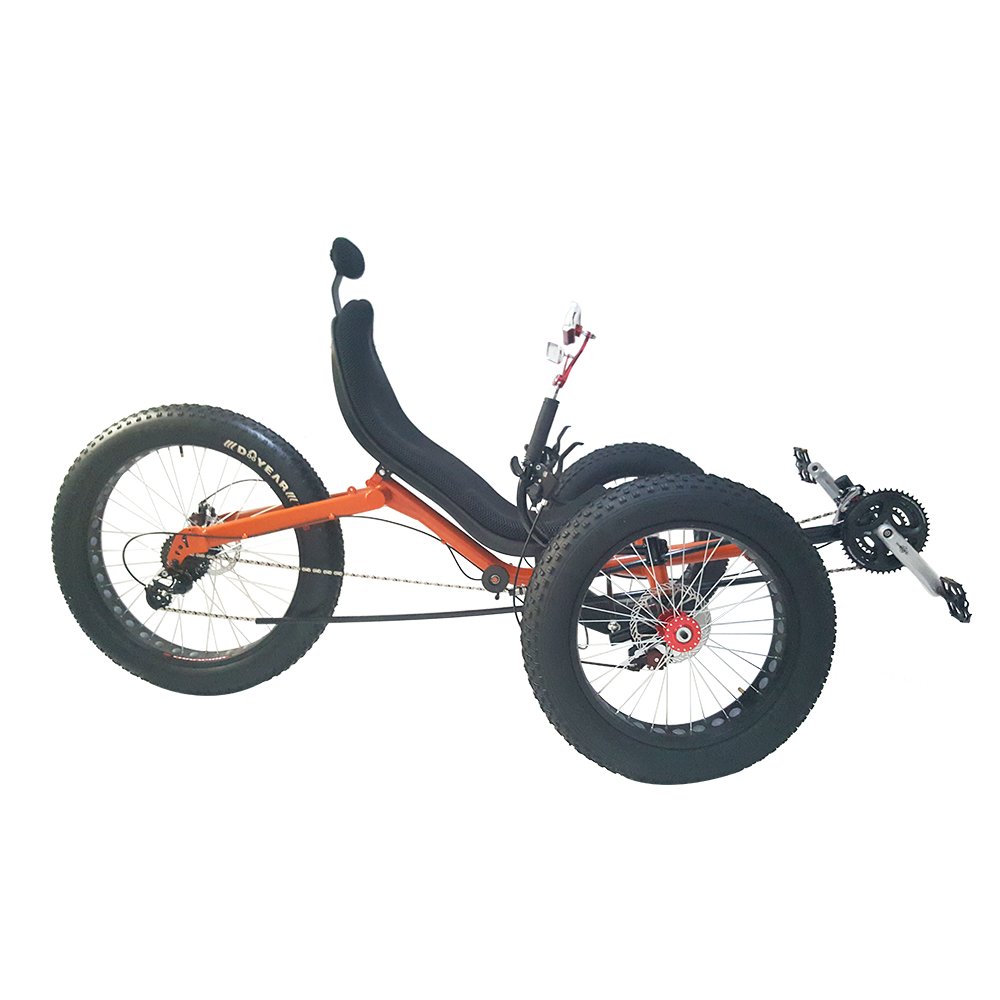 Wholesale Outdoor Pedal Leisure Adults Mountain Beach Sporting Big Powered Fat Bike Recumbent Tricycle