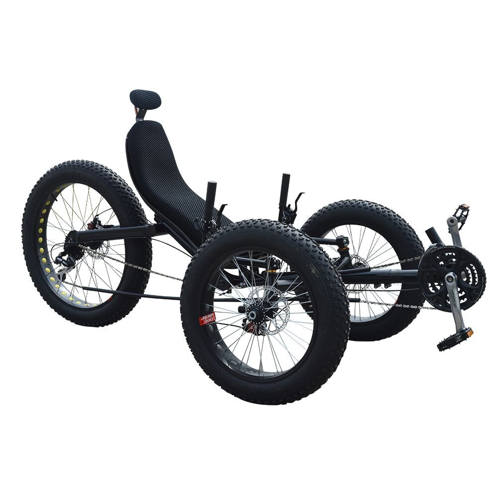 Wholesale Outdoor Pedal Leisure Adults Mountain Beach Sporting Big Powered Fat Bike Recumbent Tricycle