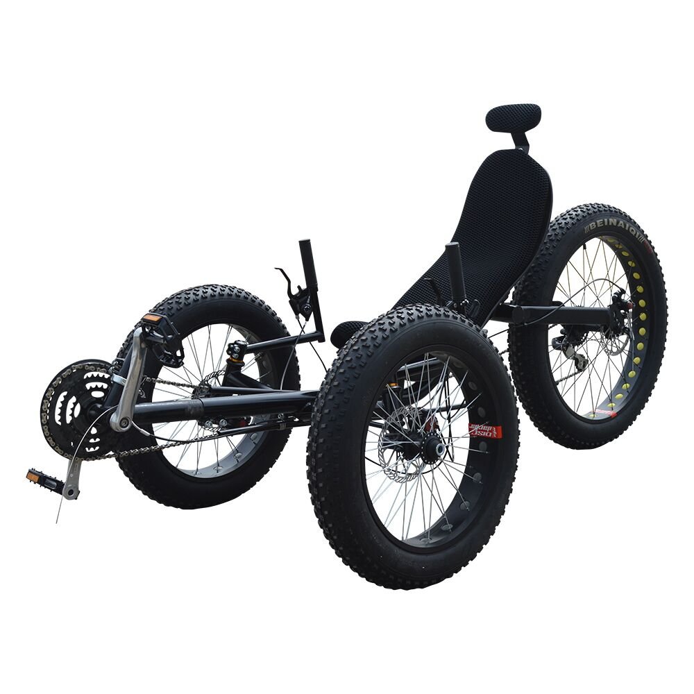 Wholesale Outdoor Pedal Leisure Adults Mountain Beach Sporting Big Powered Fat Bike Recumbent Tricycle