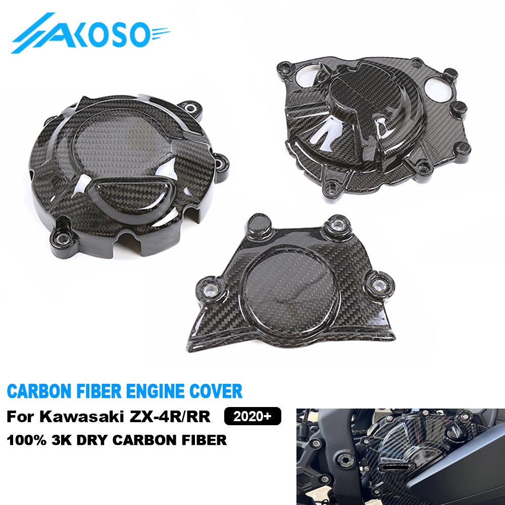 AKOSO 3K Dry Carbon Fiber Fairings Full Range Motorcycle Sportbike Body Parts Accessories For Kawasaki Ninja ZX-4R ZX-4RR 2020+
