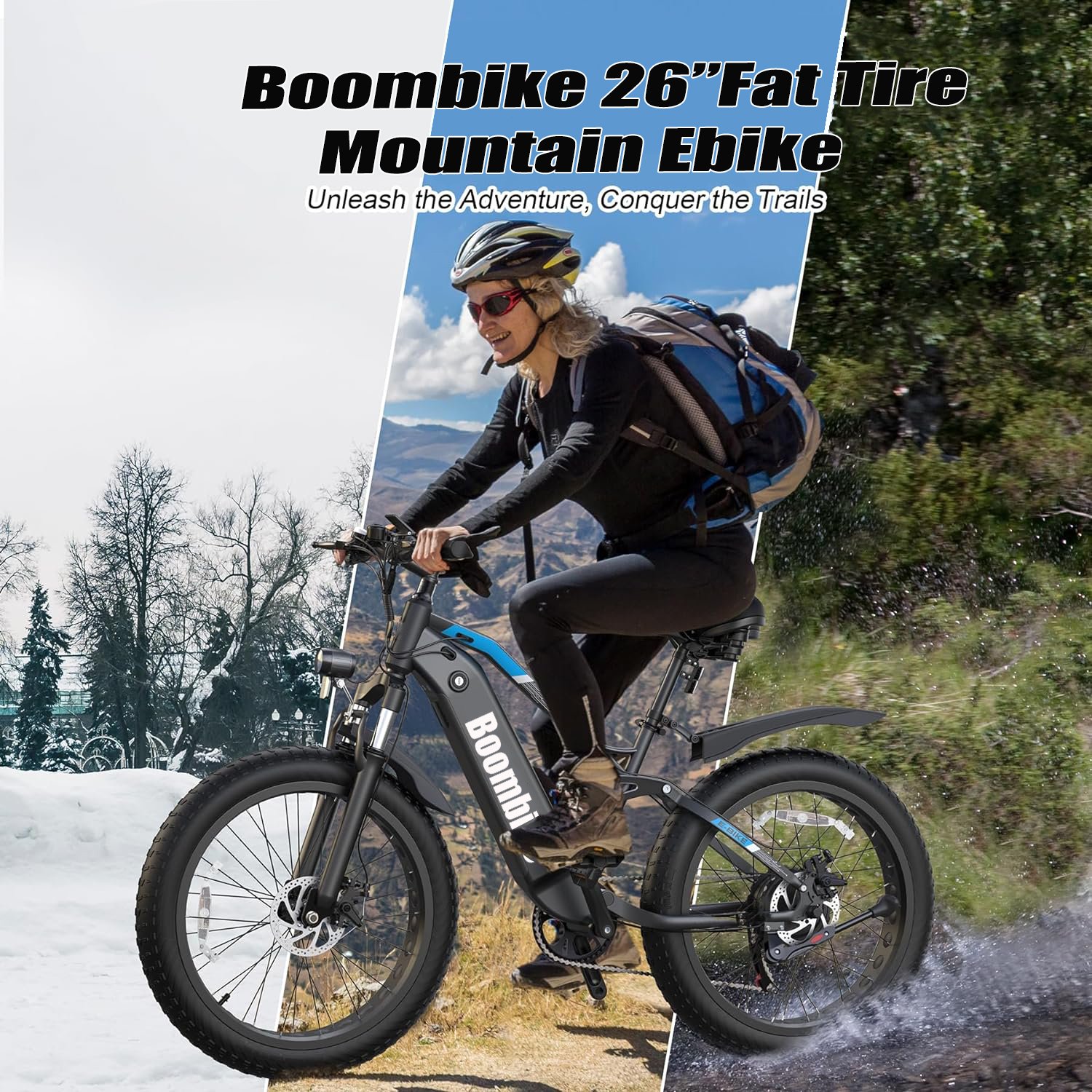 500W,750W,1000W 13Ah,17.5Ah Battery Hub Motor 26 inch Wheel Size Fat Tire Electric Mountain Bike