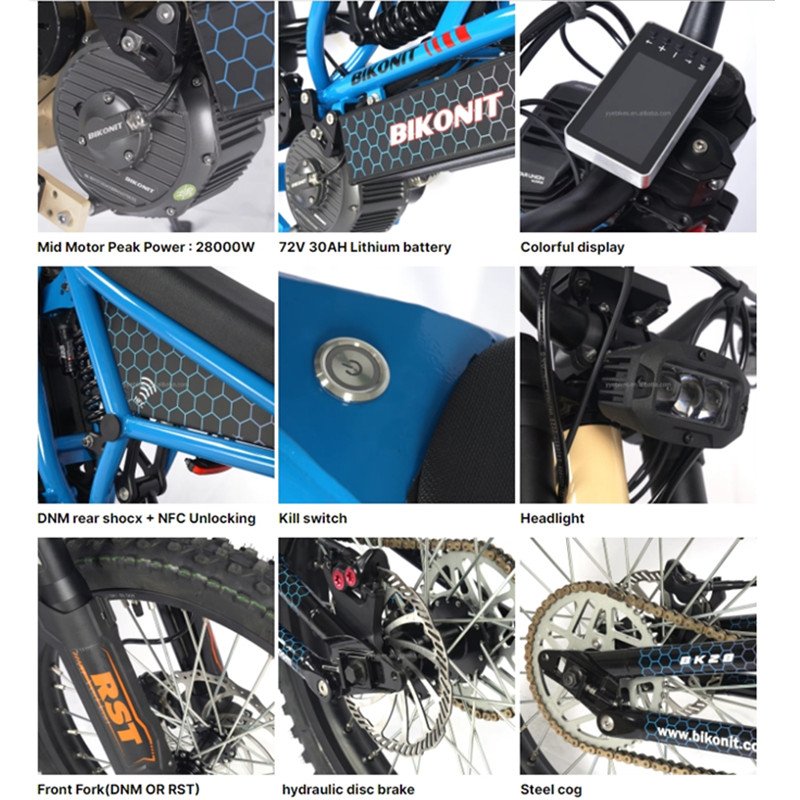 2024 Newest 72V Light X Hyper Bee Off Road Electric Mountain Bike 28000W BK28 Dirt Ebike for